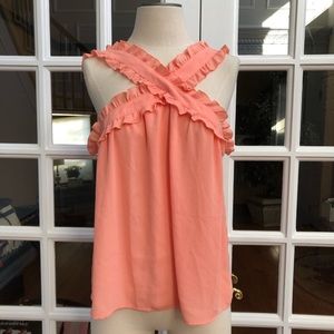 Jcrew coral scalloped top